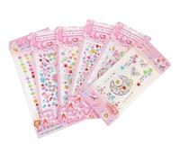 TOYANDONA 6 Sheets Rhinestone Stickers Crystal Acrylic Gems Set Flower, Dolphin, Heart, Star Shapes - Self-Adhesive Face and Body Jewels for Halloween Festival Rave Accessories