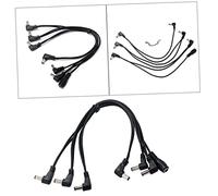 TOYANDONA 6 Way Daisy Chain Cable for Guitar Effect Pedals, 1-In 6-Out Right Angle Power Splitter, Anti-Hum Copper Plastic Lead for Electric Guitar Od04