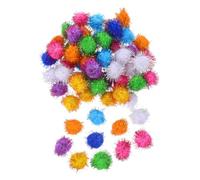 TOYANDONA 60PCS Cat Pom Pom Balls Set Interactive Indoor Cat for Kitten Exercise and Entertainment Durable Fuzzy Balls Assortment Stimulating Hunting Instincts
