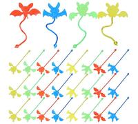 TOYANDONA 60pcs Halloween Stickys Hands Party Favors for Kids Birthday Supplies Goodie Bag Stuffers Creepy Scary Prank Props, Bat Styles Mini Stretchy Toys