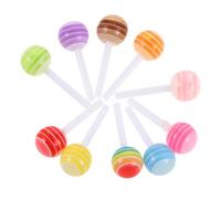 TOYANDONA 60Pcs Mini Rainbow Lollipop Nail Charms 6X13Mm Resin Candy Nail Accessories for Women 3D Cute Tiny Jewelry Decorations for DIY Manicure