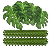TOYANDONA 60pcs Tropical Palm Leaf Cupcake Toppers Mini Palm Leaves Cake Decorations Jungle Party Supplies Luau Birthday Cake Decor for Summer Hawaiian Theme