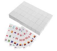 TOYANDONA 65pcs Portable Mahjong Tile with Plastic Flag Stickers Educational International Flag Pattern Game for Adults and Simplified Rules for Family and Party Fun