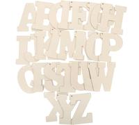 TOYANDONA 66Pcs 5-Inch Wooden Alphabet Letters for Crafts, Large Cursive Wood Letter Chips, Decorative Wood Slices DIY Kit for Learning and Home Art Projects