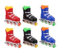 TOYANDONA 6pairs Mini Finger Skateboards of Fingerboards for Adults Portable Mini Skate Shoes for Travel Office Desk Fun Enhances Coordination Reaction Skills