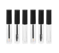 TOYANDONA 6pcs 3ml Eyelash Cream Container Set Frosted Black Cap Tube for Mascara, Eyeliner, and Lash Brush - Refillable Beauty Packaging for Women’s Eye Makeup
