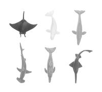TOYANDONA 6pcs Animal Static Models Realistic Shark Whale Figures in Black White Light Grey Detailed Miniature Ocean Creatures for Play and Home Decoration