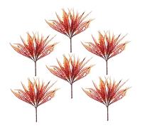 TOYANDONA 6pcs Artificial Fern Leaves Fake Foliage Plants Decorative Faux Leaf Imitated for Wall Hanging Outdoor Home Garden