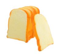 TOYANDONA 6pcs Artificial Toast Slices PU Material Realistic Fake Bread for Wedding Decor Kitchen Display Photography Prop Dollhouse Food Model Decorations