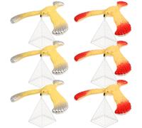 TOYANDONA 6pcs Balancing Bird Balance Bird Gravity Bird with Pyramid Bird Balancing Eagle with Clear Triangle Stand Children Physical Science Adults Office Desktop (Random Color)