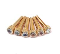 TOYANDONA 6pcs Brass Guitar Bridge Pins Abalone Dot Acoustic Guitar Pegs Ebony Tone Pin