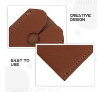 TOYANDONA 6pcs Brown Pu Leather Head Protective Covers for Men’s Safety - for Shaving Accessories