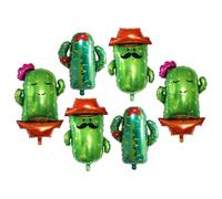 TOYANDONA 6Pcs Cactus Foil Balloons Thick Birthday Party Decorations for Summer Mexican Fiesta Shower Wedding Graduation Events