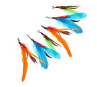 TOYANDONA 6pcs Cat Refills Kitten Teaser Plume Attachments Replacement for Interactive Cat Stick Safe and Easy to Replace for Indoor Play