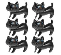 TOYANDONA 6pcs Cat Shape Clips Plastic Clothespins Multipurpose Sealing Bag Clips for Clothes Photos Tickets Black Color for Home and Kitchen Use