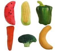 TOYANDONA 6pcs Catnip Toys Simulated Vegetable Fruit Toys Cat Teaser Interactive Plaything Kitten Carrot