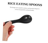 TOYANDONA 6Pcs Ceramic Soup Spoons with Ergonomic Handles Multipurpose Kitchen Spoons for Ramen Porridge and Asian Cuisine Porcelain Design in Black
