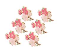TOYANDONA 6pcs Cherry Blossom Brooch Pin Zinc Alloy Metal Cherry Brooches for Women Festive Flower Lapel Pins Unique Cute Accessories for Celebrations and