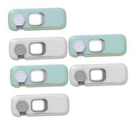 TOYANDONA 6pcs Childproof Adhesive Refrigerator Lock for Safety Easy to Install Cabinet Door Lock to Prevent Curious Toddlers from Injury for Homes Boys and Girls Light Grey