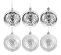 TOYANDONA 6PCS Christmas Balls Ornaments Silver, Electroplated Glitter