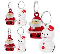 TOYANDONA 6pcs Christmas Pet Collar Bells Delicate Dog Collar Bells Crisp Sound Sturdy Copper 0.94x0.75x0.55in Santa Claus Shape Festive Holiday Season for Dog Cat Pets