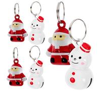TOYANDONA 6pcs Christmas Pet Collar Bells Multi-function Pet Collar Bells Small Crisp Sound Easy to Carry Sturdy Copper Material 0.94x0.75x0.55in Santa Claus Shape Home Decor for Cats