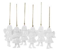 TOYANDONA 6pcs Christmas Tree Hanging Angel Ornaments Set, Small Resin Figurine Decorations for Christmas Party, Wedding, Home Seasonal Hanging Décor