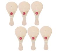 TOYANDONA 6Pcs DIY Blank Wooden Paddle Ball for Craft Paint Your Own Paddle Rackets with String Ball Enhances Hand Eye Coordination and Artistic Development