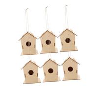TOYANDONA 6pcs DIY Wooden Bird House Kit for Unpainted Graffiti Craft for Outdoor Fun Encourage Nature Connection Weather Resistant Design Birdhouse Building Activity