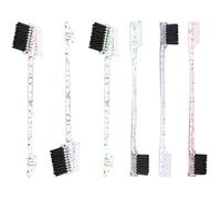 TOYANDONA 6Pcs Dual-Ended Eyebrow Comb and Hairline Brush Set, Multi-Color Brow Shaping Tools for Makeup, Precision Tiny Hairline Hairbrushes for Detailed Eyebrow and Edge Grooming