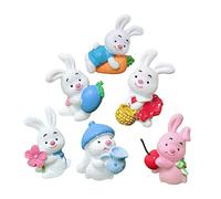 TOYANDONA 6pcs Easter Bunny Car Ornaments Rabbit Garden Ornaments Bunny Figurine Decor Random Style
