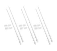 TOYANDONA 6pcs Extendable Tension Shower Curtain Rods 40-70cm with White Hooks, No-drill Adjustable Bathroom and Closet Window Rods for Temporary Housing and Doorways