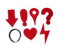TOYANDONA 6PCS Funny Symbol Headbands for Women and Lightweight Elastic Party Accessories with Red Question Mark Heart Arrow and Location Designs for Halloween Valentine's Day Family