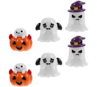 TOYANDONA 6pcs Ghost Figurine Resin Halloween Decor for Party Atmosphere Cute Ghost Ornaments for Dollhouses Micro Landscapes and Garden Decoration