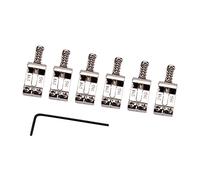 TOYANDONA 6pcs Guitar Bridge Roller Saddles Set Chrome Plated 33x21x6mm Electric Guitar Tremolo Bridge String Saddles for Style and Replacement
