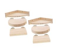 TOYANDONA 6pcs Hamster Wooden Platform with Climbing Boards and Jumping Stands Durable Bite Resistant Solid Perches for Rats Mice Gerbils and Small Pets Easy to Install Cage Accessories for