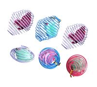 TOYANDONA 6pcs Interactive Cat Spring Balls Plush with Rolling Caged Mice, Colorful Fuzzy Crinkle Diversion for Indoor Pet Cats