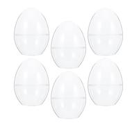 TOYANDONA 6pcs Large Capacity Plastic Easter Egg Containers with Flat Bottom, Fillable Candy Boxes for Parties and Classroom Prizes, Versatile Use with Creative Fun Design