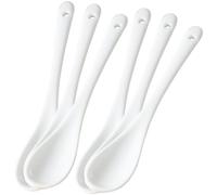 TOYANDONA 6pcs Large Ceramic Mixing Spoons Long Handle Stirrer Set for Coffee Tea Soup Party Supplies Reusable Kitchen Utensils Bar Swizzle Spoons