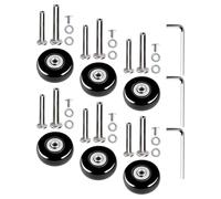 TOYANDONA 6pcs Luggage Wheel Assembly Replacement 40x18mm - Travel Suitcase Silent Rubber Swivel Casters Spare Parts for Smooth Rolling Suitcase Repair