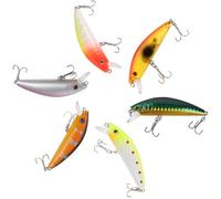 TOYANDONA 6pcs Luminous Hard Fishing Lures with Hooks, Glow in the Dark Night Fishing Baits, Lifelike Shrimp and Fish Shape Lures for Bass, Trout, Perch Freshwater and Saltwater