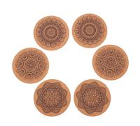 TOYANDONA 6pcs Mandala Round Cork Coasters Heat Resistant Cup Mats for Home Table Protection Drink Cup Pads