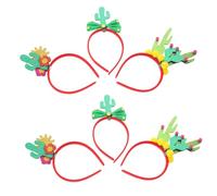 TOYANDONA 6pcs Mexican Fiesta Headbands with Boho Cactus Patterns, Fabric and Plastic Material, Snug Fit Versatile Party Accessories for Hawaiian Luau and Bachelorette Celebrations