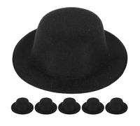 TOYANDONA 6pcs Mini Black Fabric Top Hats for Snowman Decorative Accessories, Small Craft Hats for DIY Dollhouse and Christmas Party Ornaments