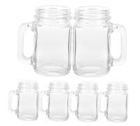 TOYANDONA 6pcs Mini Mason Jar Glass Cups Small Creative Wine and Liquor Drinkware for Home Use Stable Base and Elegant Craftsmanship