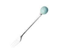 TOYANDONA 6pcs Mini Stainless Steel Forks with Sky-Blue Ceramic Handles Ergonomic Flatware for Cake Coffee Dessert Creative Home Tableware for Serving and Stirring