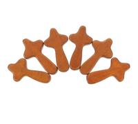 TOYANDONA 6pcs Mini Wooden Prayer Crosses, Brown 6x3.4x1.2cm Handheld Religious Cross Decor for Christian Home, Portable Wood Holding Crosses for Meditation and Faith