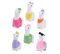 TOYANDONA 6pcs Miniature Alpaca Statues Cute Resin Farm Animal Decor for Mini Gardens Vibrant and Durable Figurines for Garden Ornaments Cake Decorations and Home Random Color