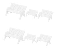 TOYANDONA 6pcs Miniature Garden Decor Seats Rattan Bench Fairy Garden Accessories Outdoor