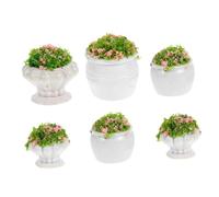 TOYANDONA 6Pcs Miniature Plant Simulation Potted Plants for Dollhouse Decoration DIY Craft Garden Ornament Realistic Micro Landscape Models for Home and Office Desk Decor